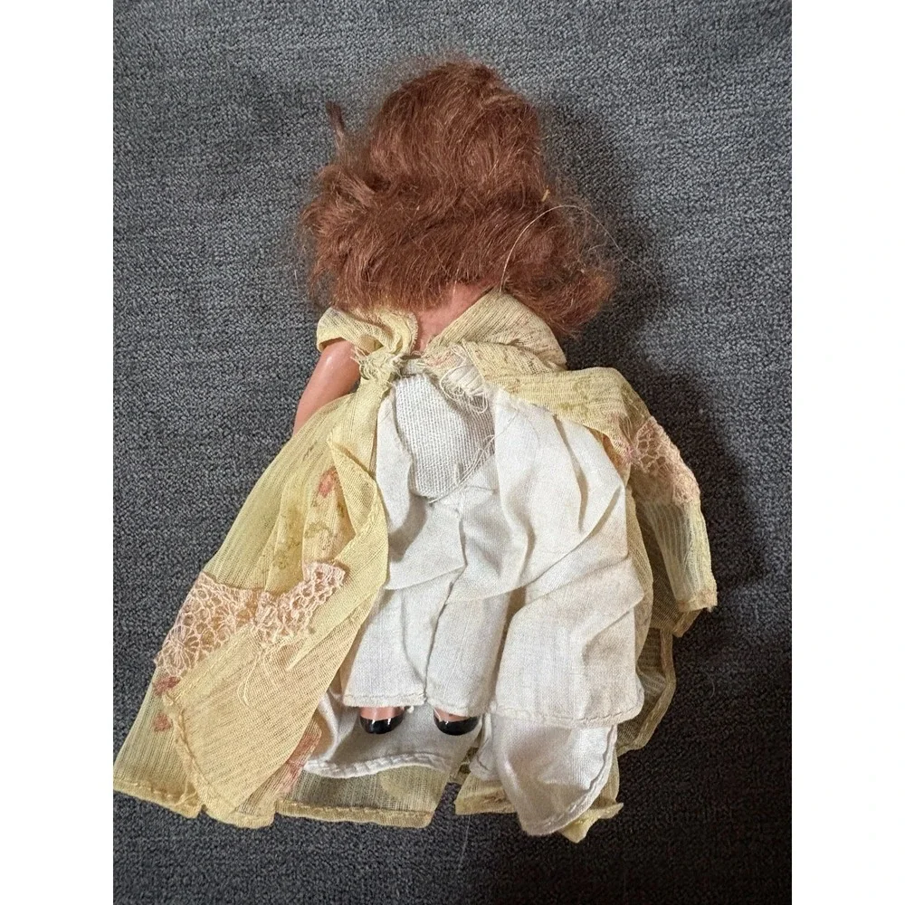 Vtg Nancy Ann Storybook Doll Ring Around A‎ Rosy 5.5 in Bisque Yellow Dress 159